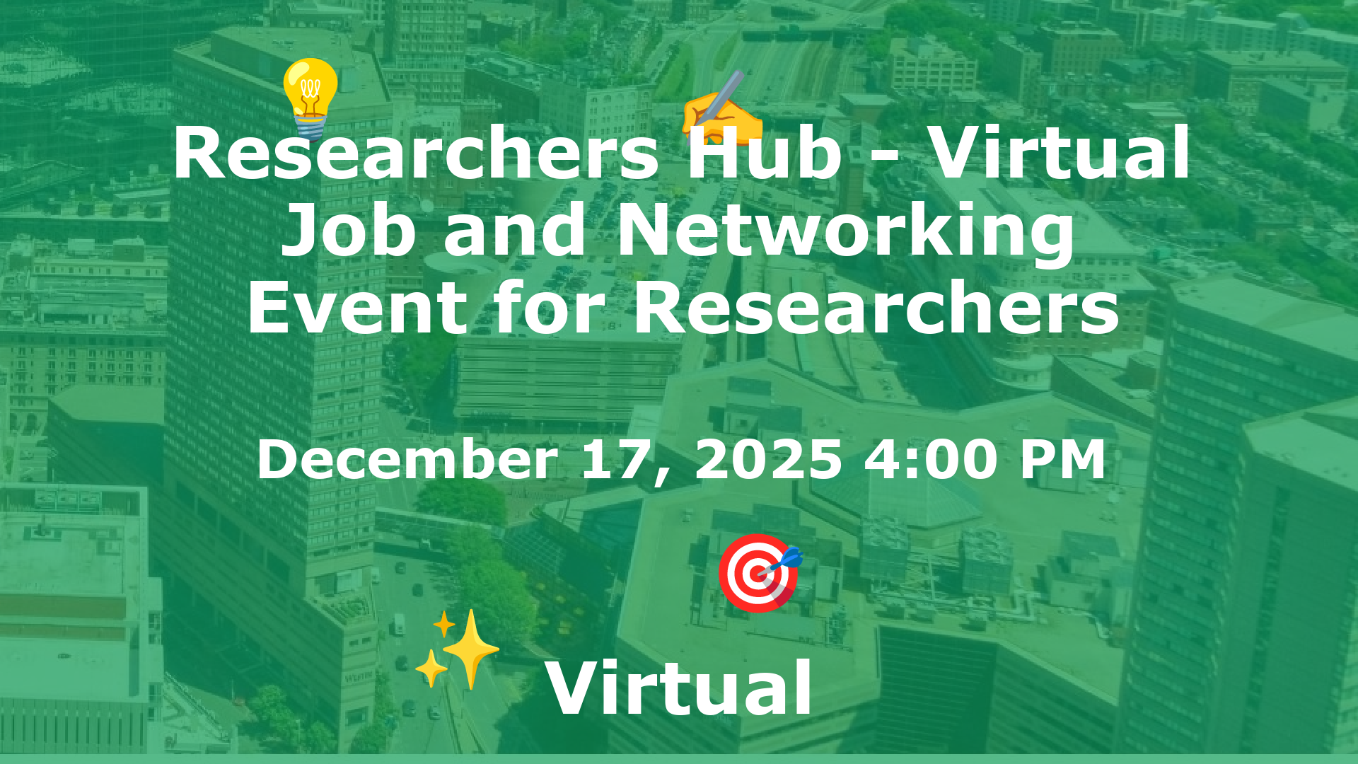 Researchers Hub - Virtual Job and Networking Event for Researchers event image